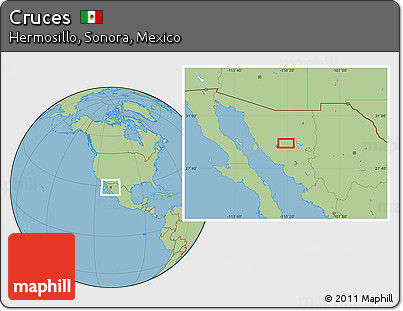 Savanna Style Location Map of Cruces