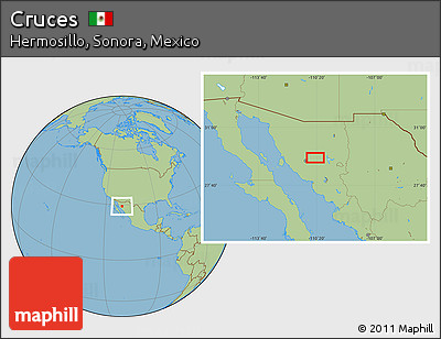 Savanna Style Location Map of Cruces