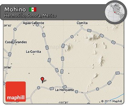 Shaded Relief Map of Mohino