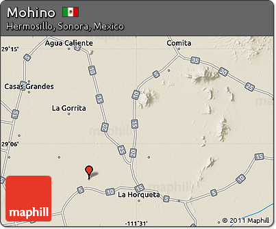 Shaded Relief Map of Mohino