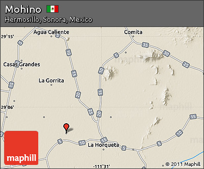 Shaded Relief Map of Mohino