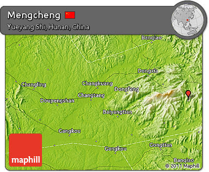 Physical 3D Map of Mengcheng