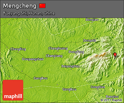 Physical 3D Map of Mengcheng