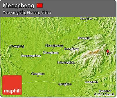 Physical 3D Map of Mengcheng