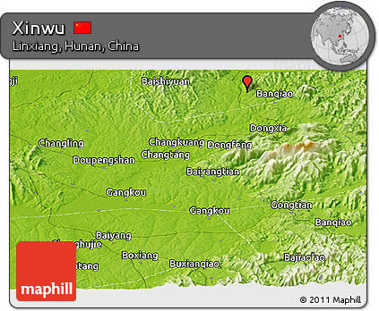 Physical Panoramic Map of Xinwu