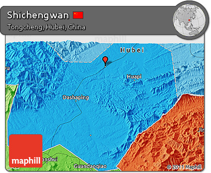 Political 3D Map of Shichengwan