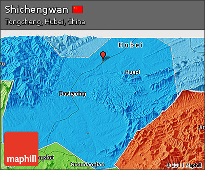 Political 3D Map of Shichengwan