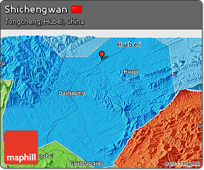 Political 3D Map of Shichengwan