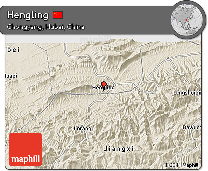 Shaded Relief 3D Map of Hengling