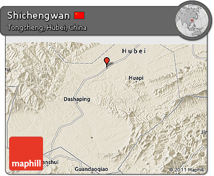 Shaded Relief 3D Map of Shichengwan