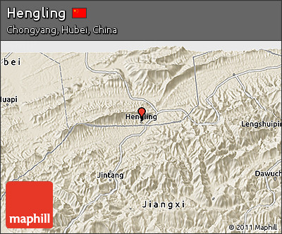 Shaded Relief 3D Map of Hengling