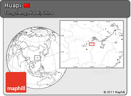 Blank Location Map of Huapi