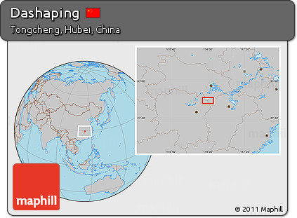 Gray Location Map of Dashaping
