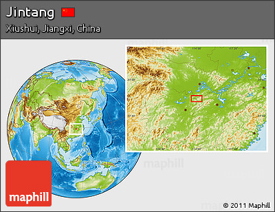 Physical Location Map of Jintang