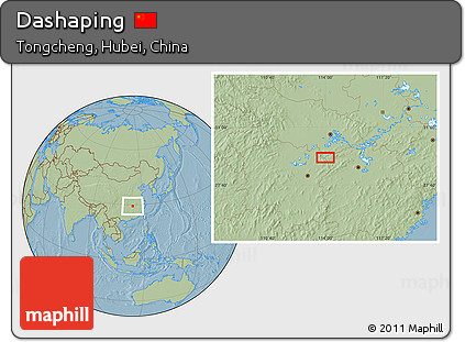 Savanna Style Location Map of Dashaping, hill shading