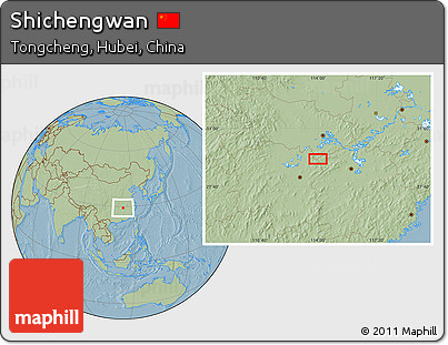Savanna Style Location Map of Shichengwan, hill shading