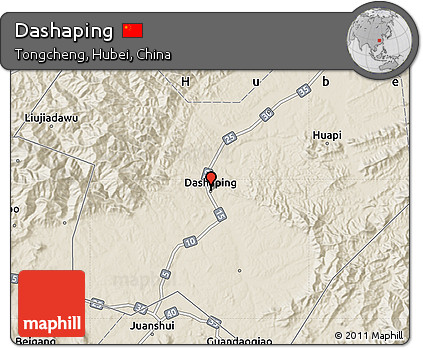 Shaded Relief Map of Dashaping