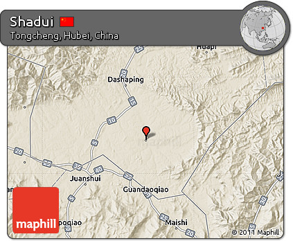 Shaded Relief Map of Shadui