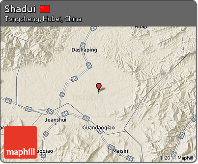Shaded Relief Map of Shadui