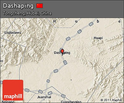 Shaded Relief Map of Dashaping