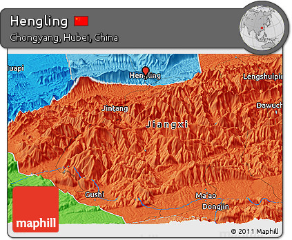 Political Panoramic Map of Hengling