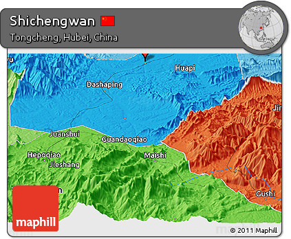Political Panoramic Map of Shichengwan