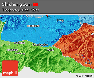 Political Panoramic Map of Shichengwan