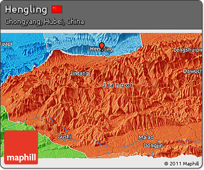 Political Panoramic Map of Hengling