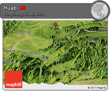 Satellite Panoramic Map of Huapi