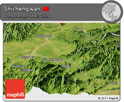 Satellite Panoramic Map of Shichengwan