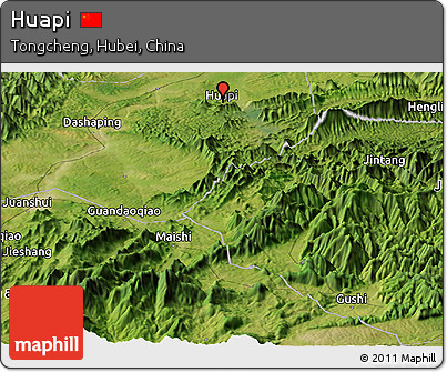Satellite Panoramic Map of Huapi