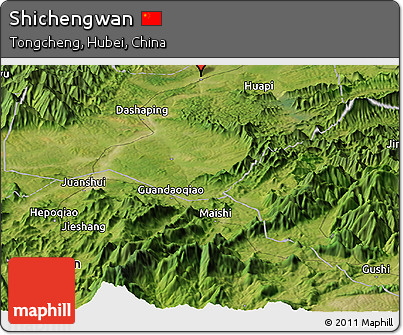 Satellite Panoramic Map of Shichengwan