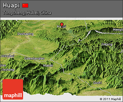 Satellite Panoramic Map of Huapi