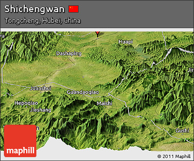 Satellite Panoramic Map of Shichengwan