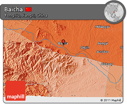 Political 3D Map of Baicha