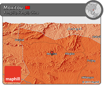 Political 3D Map of Moxitou