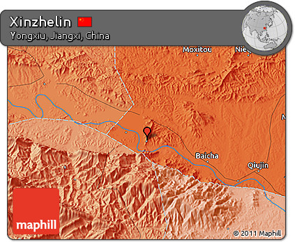 Political 3D Map of Xinzhelin