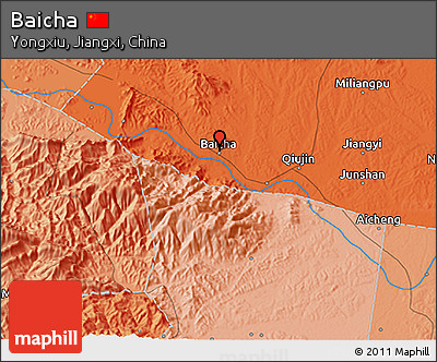 Political 3D Map of Baicha