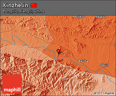 Political 3D Map of Xinzhelin
