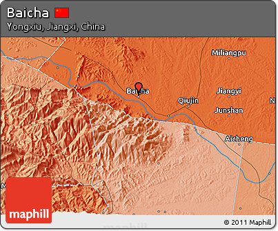 Political 3D Map of Baicha
