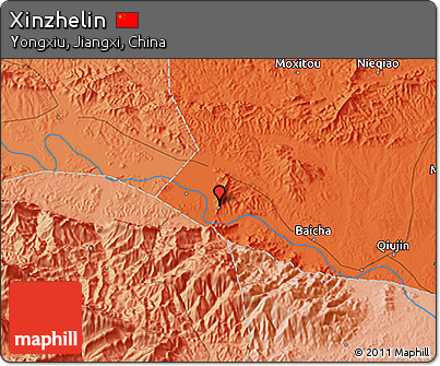 Political 3D Map of Xinzhelin