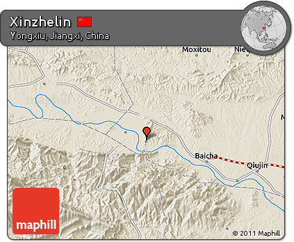 Shaded Relief 3D Map of Xinzhelin