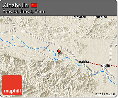 Shaded Relief 3D Map of Xinzhelin