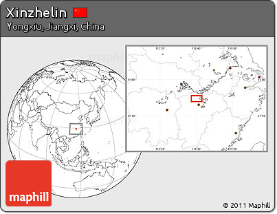 Blank Location Map of Xinzhelin