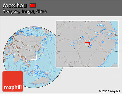 Gray Location Map of Moxitou