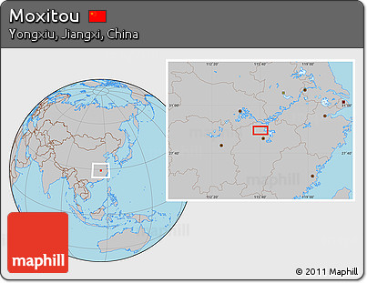 Gray Location Map of Moxitou
