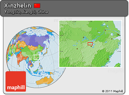 Political Location Map of Xinzhelin