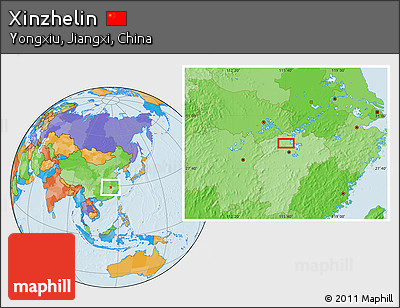 Political Location Map of Xinzhelin