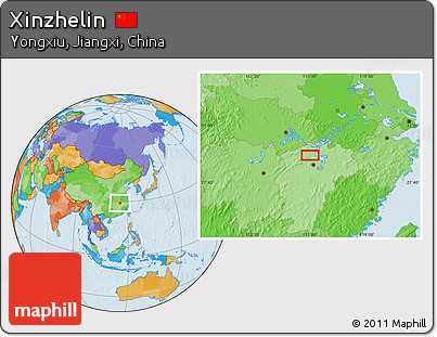 Political Location Map of Xinzhelin