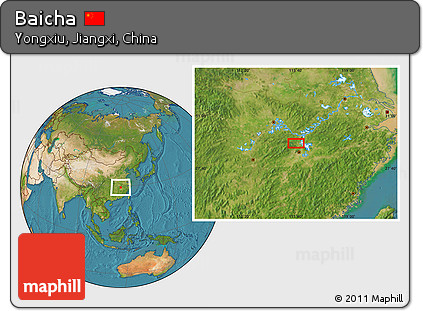 Satellite Location Map of Baicha